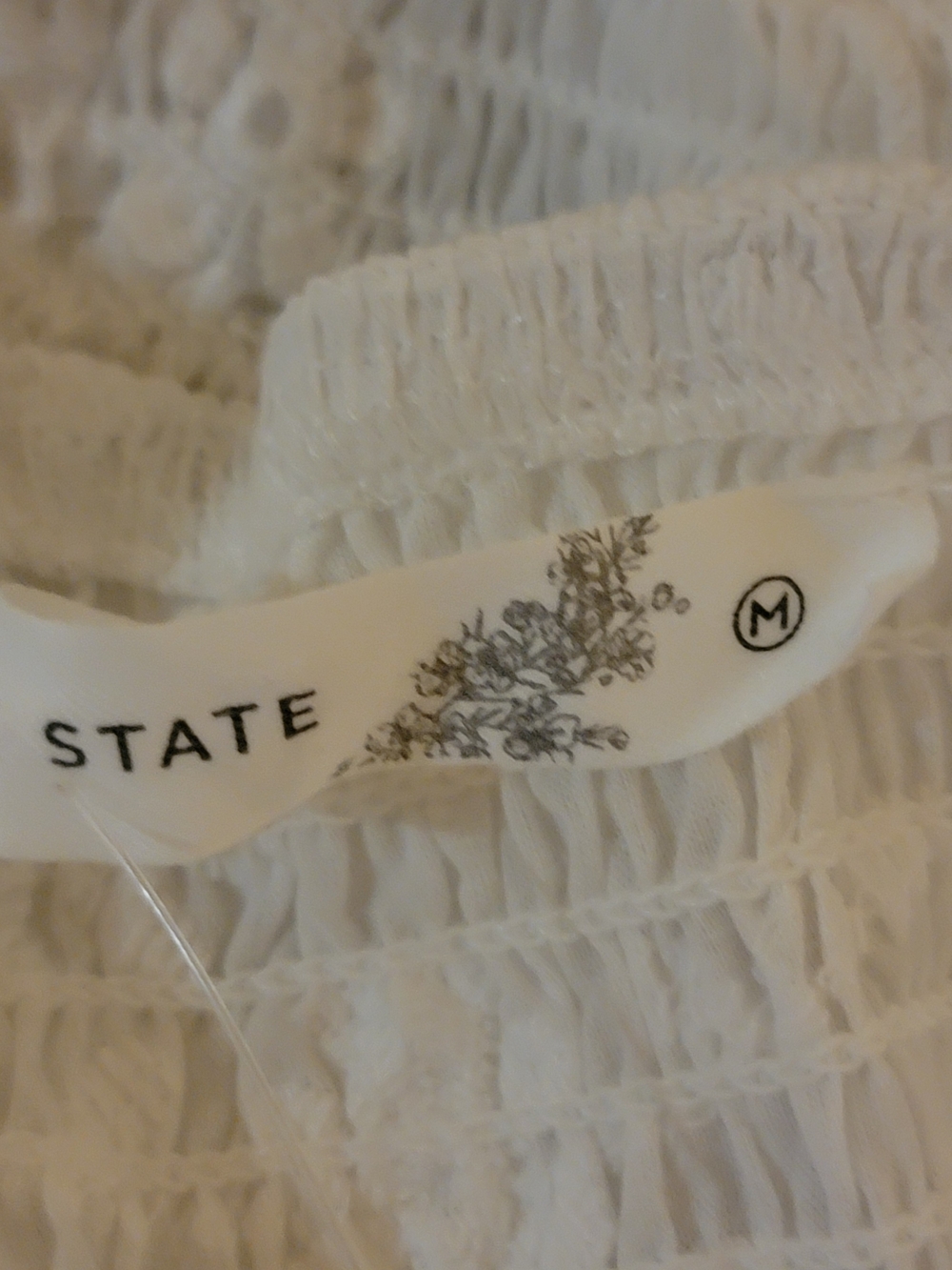 Altar'd State White Eyelet Lace Ruffle Crop Top Medium NWT - Picture 5 of 6